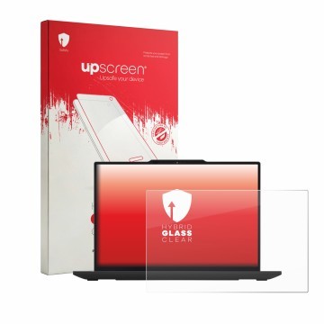 Vorderseite einer Produktverpackung mit dem Markenlogo upscreen. Daneben ist das Gerät Lenovo ThinkPad X13 Gen 7 mit dem zugeh