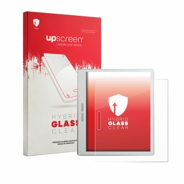 Vorderseite einer Produktverpackung mit dem Markenlogo upscreen. Daneben ist das Gerät Bigme B7 Pro mit dem zugehörigen Displa