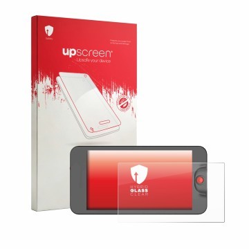 Parte frontale di una confezione del prodotto con il logo del marchio upscreen. Accanto è raffigurato il dispositivo Osee T5 P