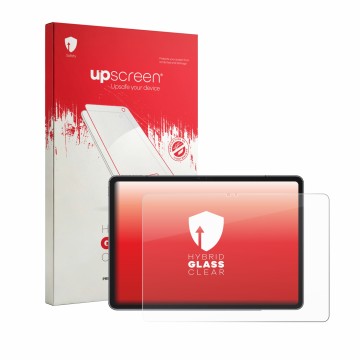Front side of a product packaging with the brand logo upscreen. Next to it is the device Ulefone Tab A12 Pro shown with the co