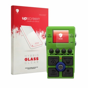 Parte frontale di una confezione del prodotto con il logo del marchio upscreen. Accanto è raffigurato il dispositivo Zoom MS-9
