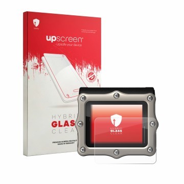 Face avant d’un emballage produit avec le logo de la marque upscreen. À côté, l’appareil Shearwater Perdix 3 est représenté av