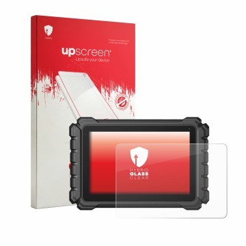 Parte frontale di una confezione del prodotto con il logo del marchio upscreen. Accanto è raffigurato il dispositivo Topdon On