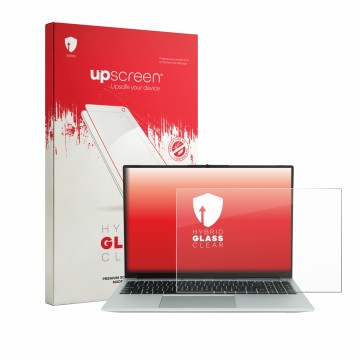 Vorderseite einer Produktverpackung mit dem Markenlogo upscreen. Daneben ist das Gerät Wortmann Terra Mobile 1610R mit dem zug