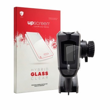 Face avant d’un emballage produit avec le logo de la marque upscreen. À côté, l’appareil Spektrum DX Rugged Plus est représent