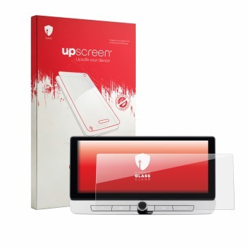 Vorderseite einer Produktverpackung mit dem Markenlogo upscreen. Daneben ist das Gerät Nissan Juke 2026 NissanConnect 12.3