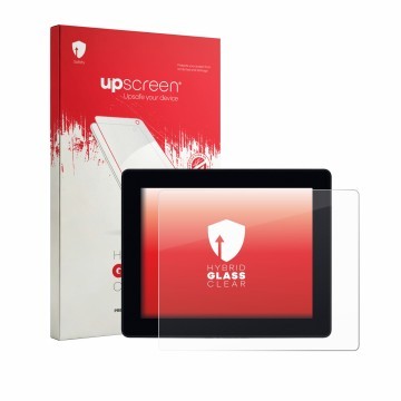 Face avant d’un emballage produit avec le logo de la marque upscreen. À côté, l’appareil Iiyama ProLite TF1215MC-B1 est représ
