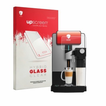 Front side of a product packaging with the brand logo upscreen. Next to it is the device Cecotec Cremmaet Latte Art A90_EU01 s