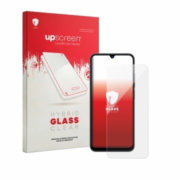Parte frontale di una confezione del prodotto con il logo del marchio upscreen. Accanto è raffigurato il dispositivo Lagenio A