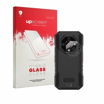 Vorderseite einer Produktverpackung mit dem Markenlogo upscreen. Daneben ist das Gerät Ulefone Armor X32 Pro (NUR Kameraschutz