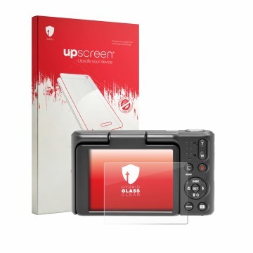 Face avant d’un emballage produit avec le logo de la marque upscreen. À côté, l’appareil Kodak Pixpro C1 est représenté avec l