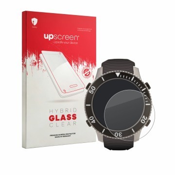 Face avant d’un emballage produit avec le logo de la marque upscreen. À côté, l’appareil SCUBAPRO Galileo G3 Ti est représenté
