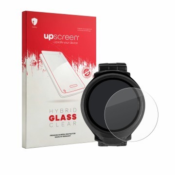 Vorderseite einer Produktverpackung mit dem Markenlogo upscreen. Daneben ist das Gerät Mares Puck Lite mit dem zugehörigen Dis