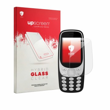 Vorderseite einer Produktverpackung mit dem Markenlogo upscreen. Daneben ist das Gerät Karbonn K32N mit dem zugehörigen Displa