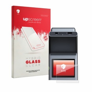 Parte frontale di una confezione del prodotto con il logo del marchio upscreen. Accanto è raffigurato il dispositivo Botslab G