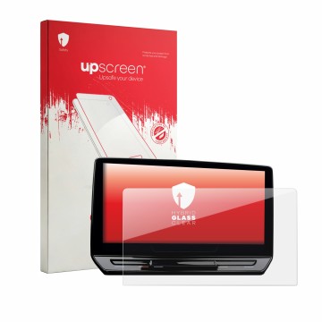 Vorderseite einer Produktverpackung mit dem Markenlogo upscreen. Daneben ist das Gerät Cupra Born 2026 Infotainment System 12.