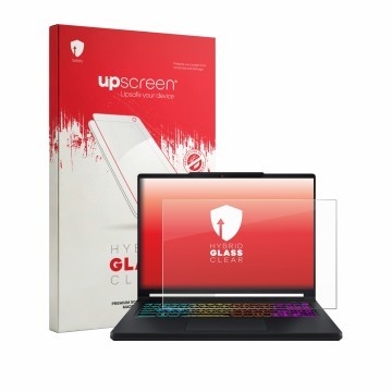 Parte frontale di una confezione del prodotto con il logo del marchio upscreen. Accanto è raffigurato il dispositivo MSI Cross