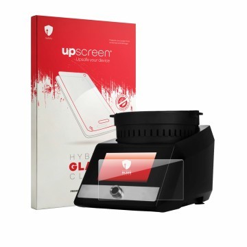 Parte frontale di una confezione del prodotto con il logo del marchio upscreen. Accanto è raffigurato il dispositivo Panetti P