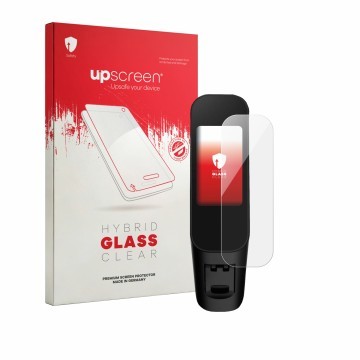 Parte frontale di una confezione del prodotto con il logo del marchio upscreen. Accanto è raffigurato il dispositivo Xiaomi El
