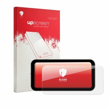 Vorderseite einer Produktverpackung mit dem Markenlogo upscreen. Daneben ist das Gerät Carpuride W603F 6.3