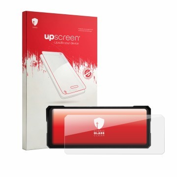 Face avant d’un emballage produit avec le logo de la marque upscreen. À côté, l’appareil Jansite MT36 8.1