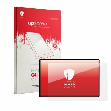 Front side of a product packaging with the brand logo upscreen. Next to it is the device Samsung Galaxy Tab S12 Ultra shown wi