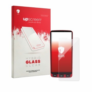 Parte frontale di una confezione del prodotto con il logo del marchio upscreen. Accanto è raffigurato il dispositivo Olympia N