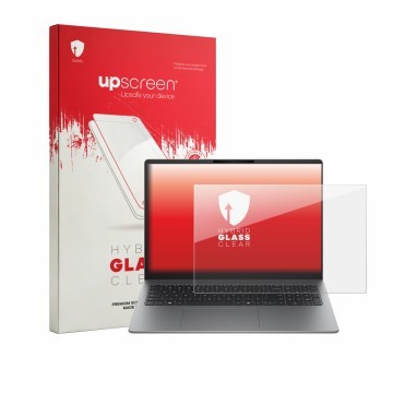 Parte frontale di una confezione del prodotto con il logo del marchio upscreen. Accanto è raffigurato il dispositivo HP 200 G2
