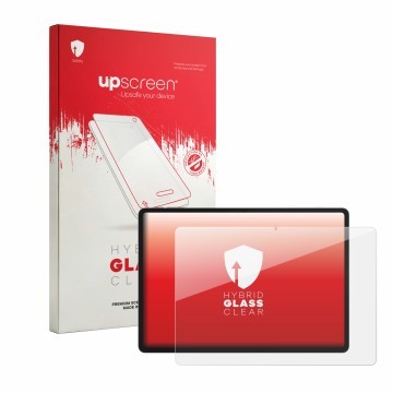 Front side of a product packaging with the brand logo upscreen. Next to it is the device TCL Tab A1 Plus NXTPAPER shown with t
