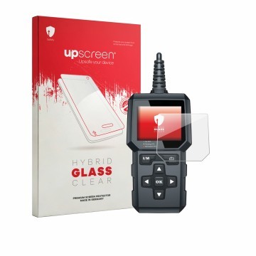 Front side of a product packaging with the brand logo upscreen. Next to it is the device Topdon ArtiLink 400 shown with the co