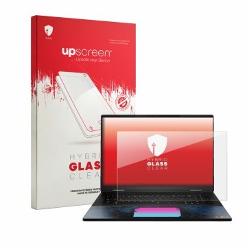 Vorderseite einer Produktverpackung mit dem Markenlogo upscreen. Daneben ist das Gerät MSI Titan 18 HX Dragon Edition Draco Ep
