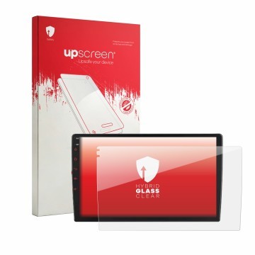 Face avant d’un emballage produit avec le logo de la marque upscreen. À côté, l’appareil Junsun V1 Plus 9