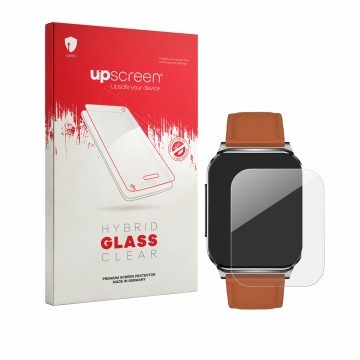 Parte frontal de un envase de producto con el logotipo de la marca upscreen. Al lado se muestra el dispositivo Knauermann PRO 