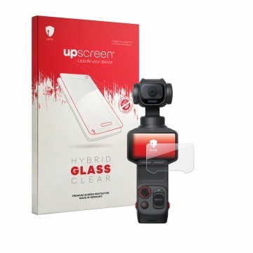 Vorderseite einer Produktverpackung mit dem Markenlogo upscreen. Daneben ist das Gerät Insta360 Luna Pro mit dem zugehörigen D