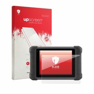 Parte frontale di una confezione del prodotto con il logo del marchio upscreen. Accanto è raffigurato il dispositivo Autel Max