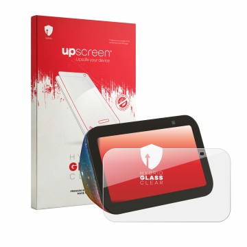 Parte frontale di una confezione del prodotto con il logo del marchio upscreen. Accanto è raffigurato il dispositivo Amazon Ec