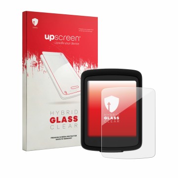 Parte frontale di una confezione del prodotto con il logo del marchio upscreen. Accanto è raffigurato il dispositivo Bryton Ri