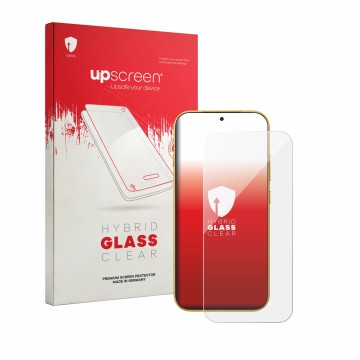 Vorderseite einer Produktverpackung mit dem Markenlogo upscreen. Daneben ist das Gerät Honor Magic 9 mit dem zugehörigen Displ