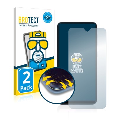 Vorderseite einer Produktverpackung mit dem Markenlogo BROTECT. Daneben ist das Gerät Samsung Galaxy A10 mit dem zugehörigen D