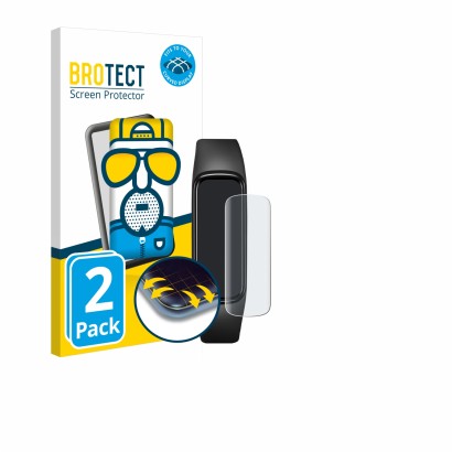 Parte frontal de un envase de producto con el logotipo de la marca BROTECT. Al lado se muestra el dispositivo Samsung Galaxy F