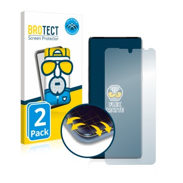 Vorderseite einer Produktverpackung mit dem Markenlogo BROTECT. Daneben ist das Gerät LG Velvet mit dem zugehörigen Displaysch