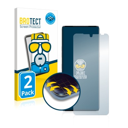 Vorderseite einer Produktverpackung mit dem Markenlogo BROTECT. Daneben ist das Gerät LG Velvet mit dem zugehörigen Displaysch