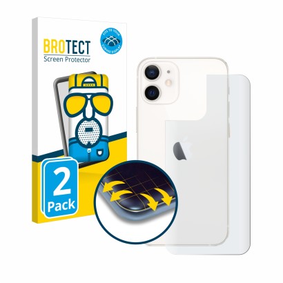 Parte frontale di una confezione del prodotto con il logo del marchio BROTECT. Accanto è raffigurato il dispositivo Apple iPho