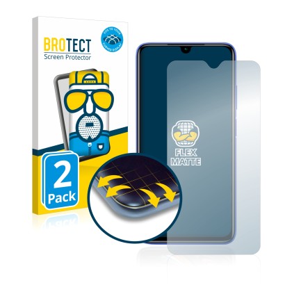 Face avant d’un emballage produit avec le logo de la marque BROTECT. À côté, l’appareil Xiaomi Redmi 9T est représenté avec la