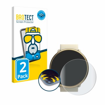 Front side of a product packaging with the brand logo BROTECT. Next to it is the device Polar Ignite 2 shown with the correspo