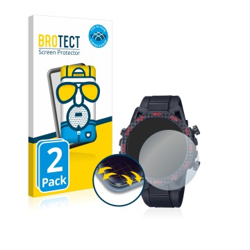 Parte frontale di una confezione del prodotto con il logo del marchio BROTECT. Accanto è raffigurato il dispositivo Casio Edif