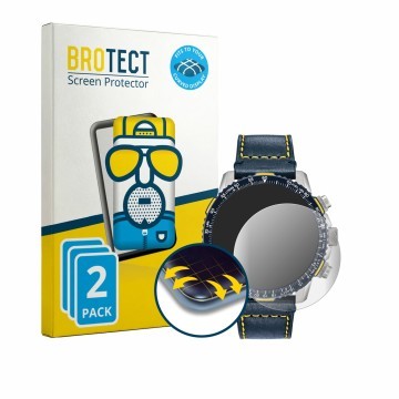 Front side of a product packaging with the brand logo BROTECT. Next to it is the device Citizen Blue Angel Skyhawk JY8078-01L 