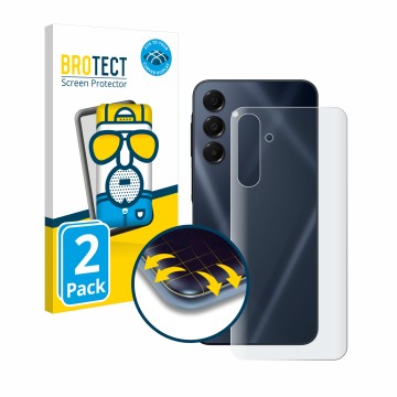 Front side of a product packaging with the brand logo BROTECT. Next to it is the device Samsung Galaxy A16 5G (Back) shown wit
