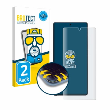 Front side of a product packaging with the brand logo BROTECT. Next to it is the device Samsung Galaxy S25 Ultra shown with th