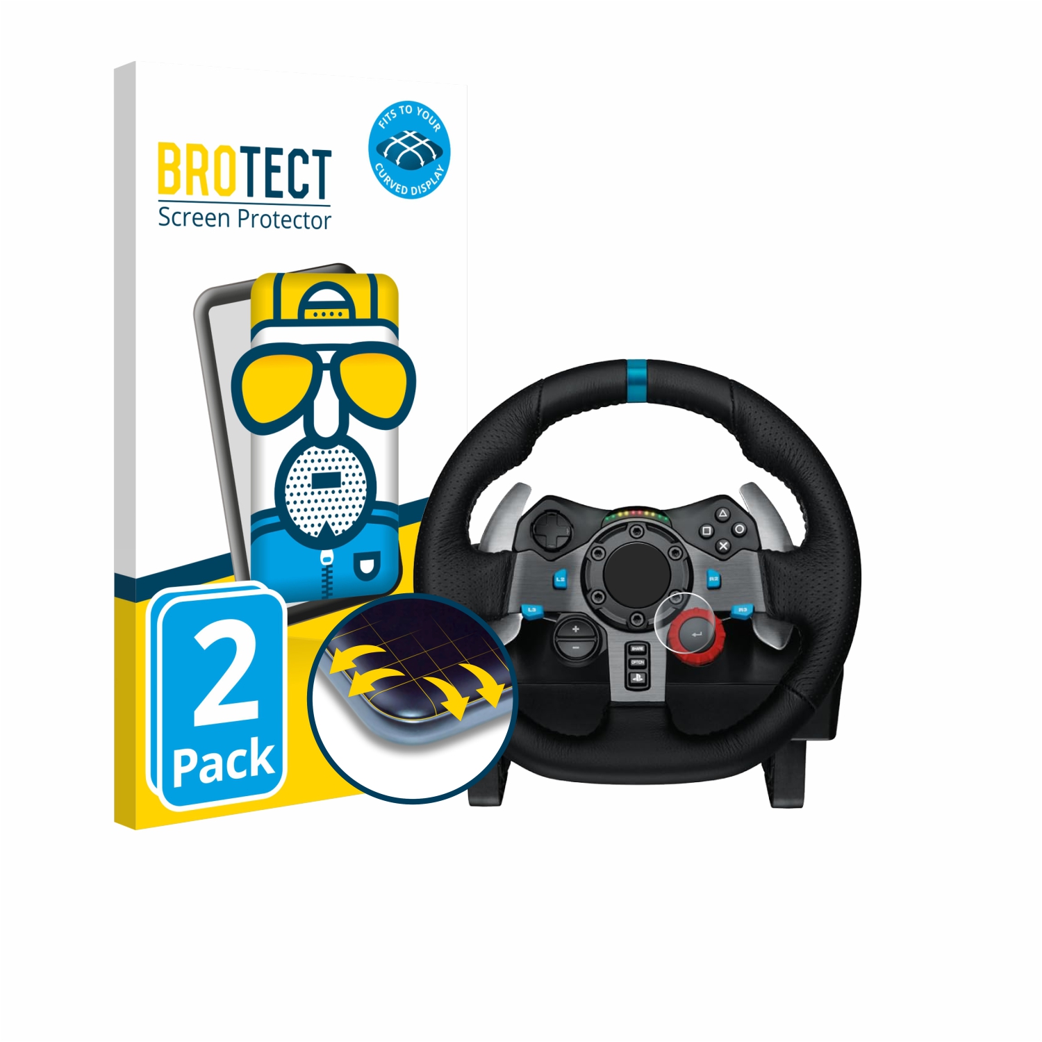 2 Pack BROTECT Flex Matte Full-Cover Screen Protector for Logitech G29 ...